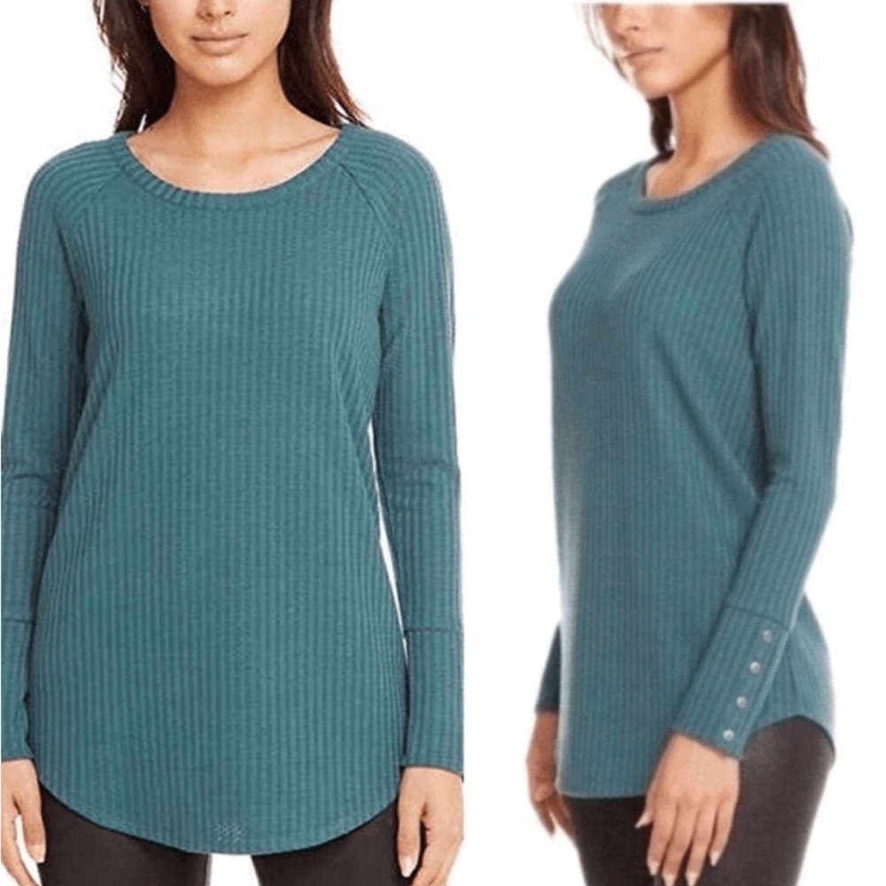 Chaser Waffle Knit Thermal Tunic Top Long Sleeve - Size XXL